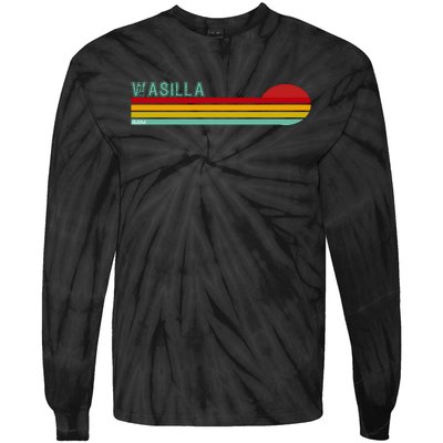 Wasilla Alaska Retro Sunset Tie-Dye Long Sleeve Shirt