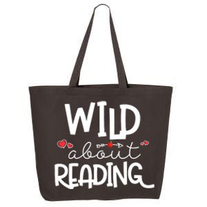 Wild About Reading With Heart Reading Books And Bookworm 25L Jumbo Tote