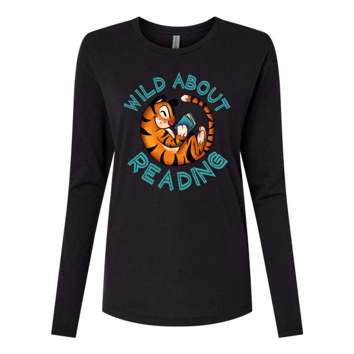 Wild About Reading Tiger Womens Cotton Relaxed Long Sleeve T-Shirt