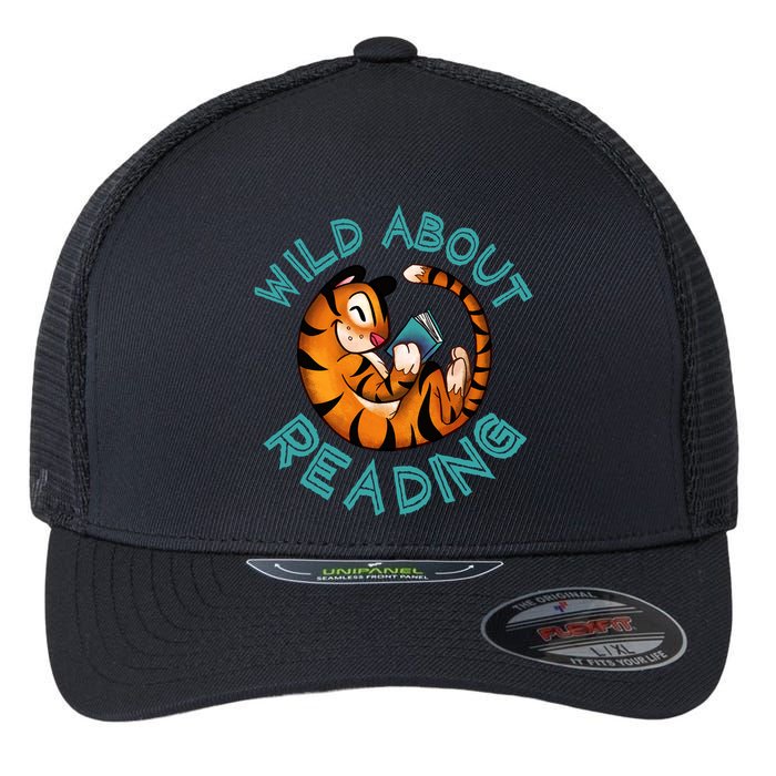 Wild About Reading Tiger Flexfit Unipanel Trucker Cap