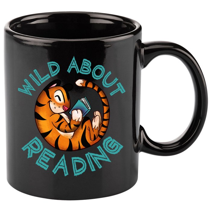 Wild About Reading Tiger 11oz C Handle Ceramic Mug