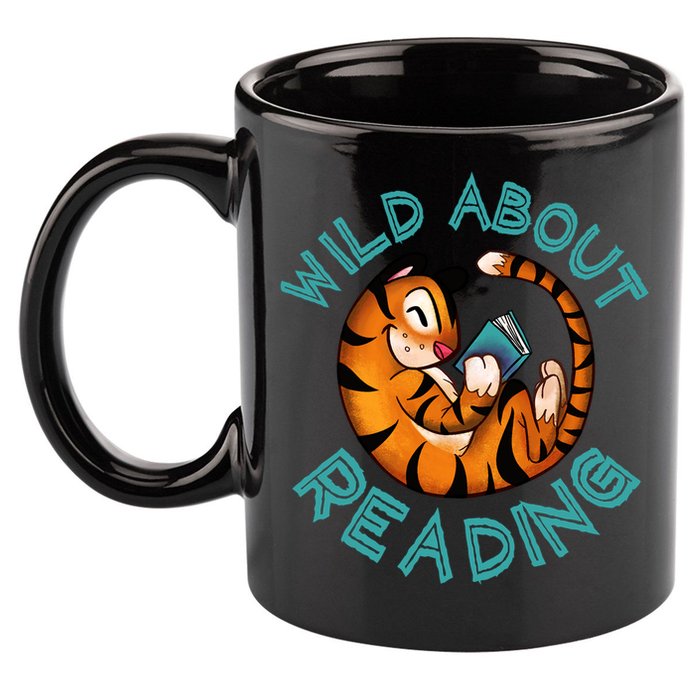 Wild About Reading Tiger 11oz C Handle Ceramic Mug