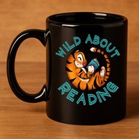 Wild About Reading Tiger 11oz C Handle Ceramic Mug