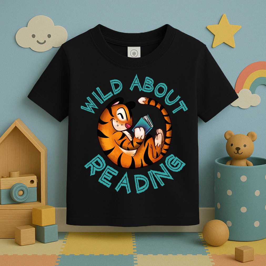 Wild About Reading Tiger Toddler T-Shirt