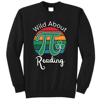 Wild About Reading Books Pi Day Lovers Bookworm Library Day  Sweatshirt