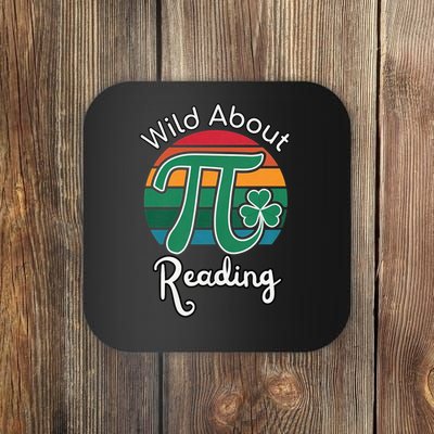 Wild About Reading Books Pi Day Lovers Bookworm Library Day  Coaster