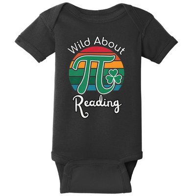 Wild About Reading Books Pi Day Lovers Bookworm Library Day  Baby Bodysuit