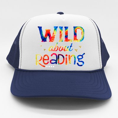 Wild About Reading Tie Dye Reading Books Funny Trucker Hat