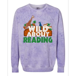 Wild About Reading Animals Colorblast Crewneck Sweatshirt