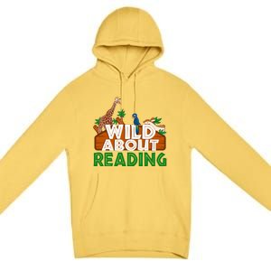 Wild About Reading Animals Premium Pullover Hoodie