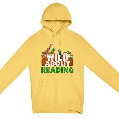 Wild About Reading Animals Premium Pullover Hoodie