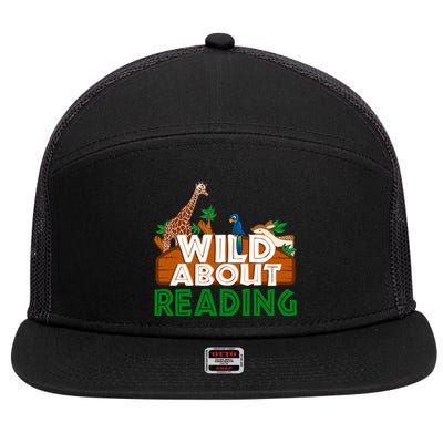 Wild About Reading Animals 7 Panel Mesh Trucker Snapback Hat