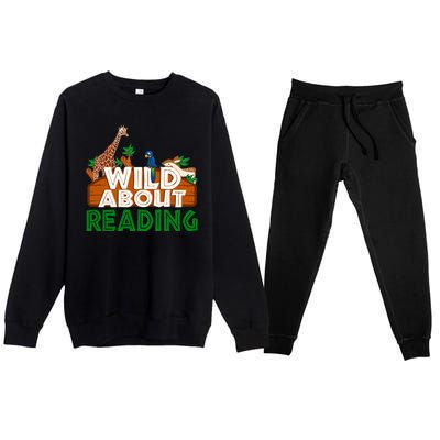 Wild About Reading Animals Premium Crewneck Sweatsuit Set