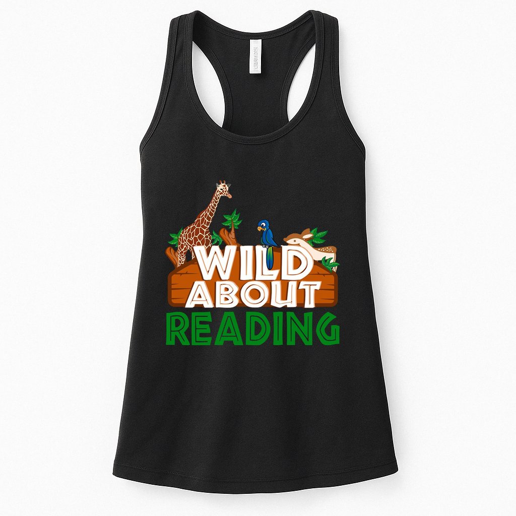Wild About Reading Animals Womens Tank Top
