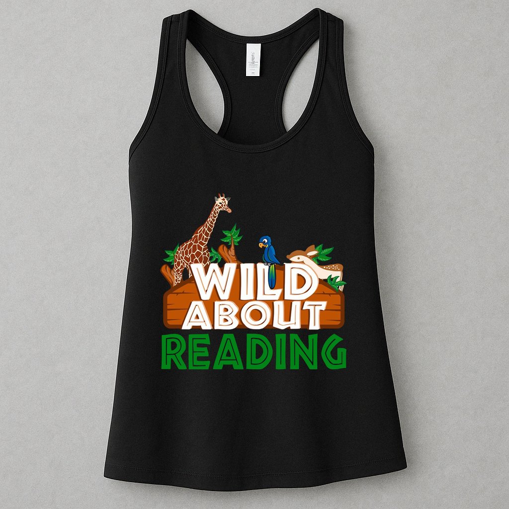 Wild About Reading Animals Womens Tank Top