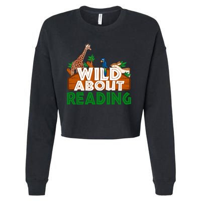 Wild About Reading Animals Cropped Pullover Crew