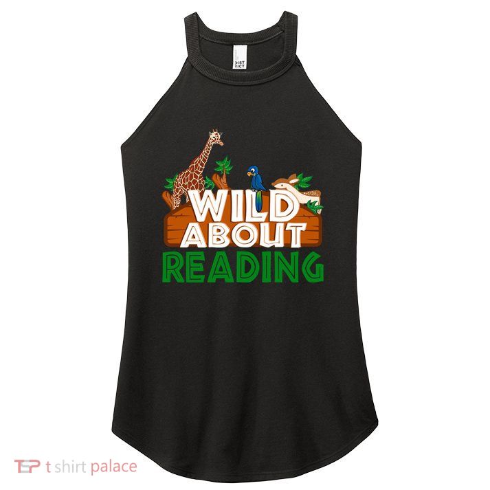 Wild About Reading Animals Women's Perfect Tri Rocker Tank