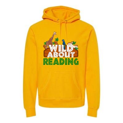 Wild About Reading Animals Premium Hoodie