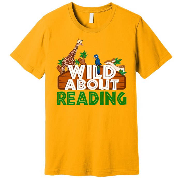 Wild About Reading Animals Premium T-Shirt