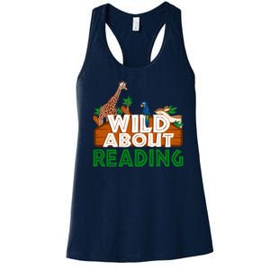 Wild About Reading Animals Women's Racerback Tank