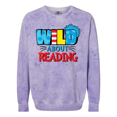 Wild About Reading Dr Teacher Colorblast Crewneck Sweatshirt