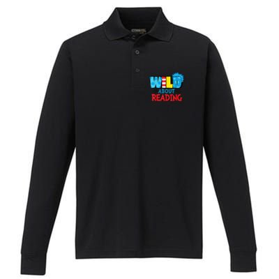 Wild About Reading Dr Teacher Performance Long Sleeve Polo