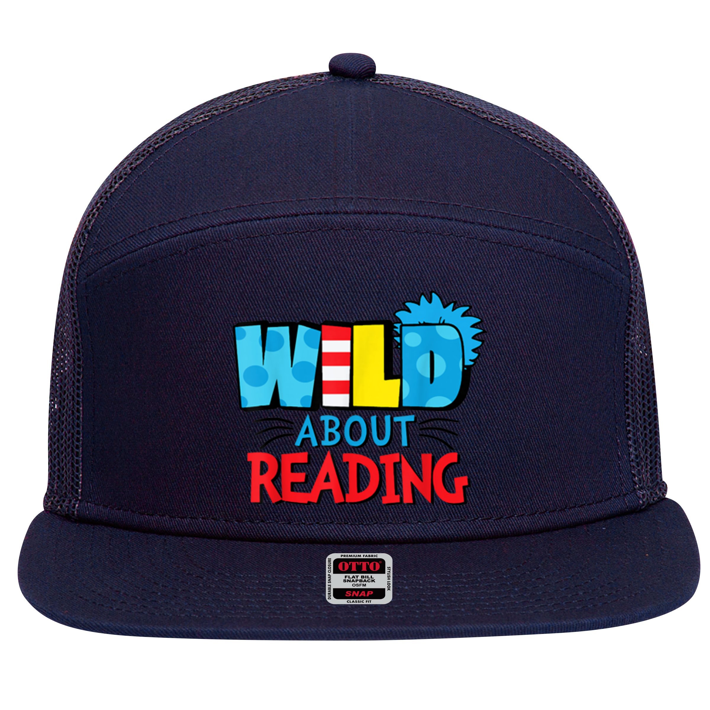Wild About Reading Dr Teacher 7 Panel Mesh Trucker Snapback Hat