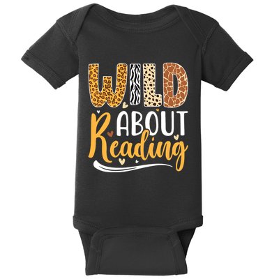 Wild About Reading Books Readers Lovers Bookworm Library Day Baby Bodysuit