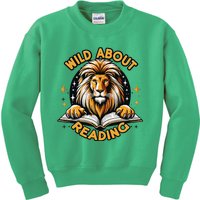 Wild About Reading Lion For Teachers & Students Kids Sweatshirt