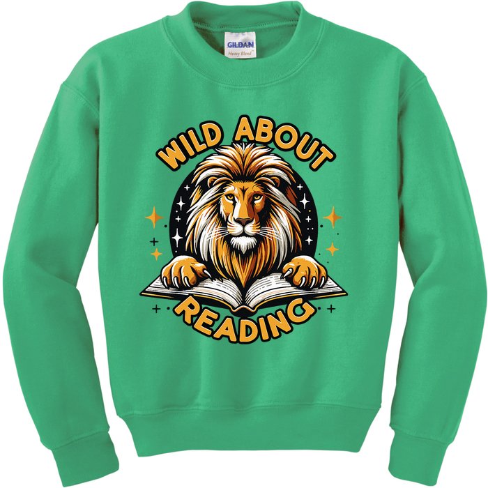 Wild About Reading Lion For Teachers & Students Kids Sweatshirt