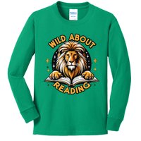 Wild About Reading Lion For Teachers & Students Kids Long Sleeve Shirt