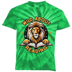 Wild About Reading Lion For Teachers & Students Kids Tie-Dye T-Shirt