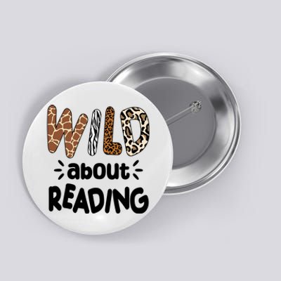 Wild About Reading Animal Print Button