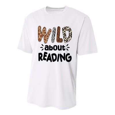 Wild About Reading Animal Print Youth Performance Sprint T-Shirt