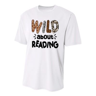 Wild About Reading Animal Print Youth Performance Sprint T-Shirt