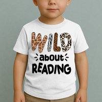 Wild About Reading Animal Print Toddler T-Shirt