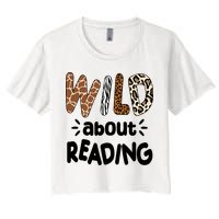 Wild About Reading Animal Print Women's Crop Top Tee