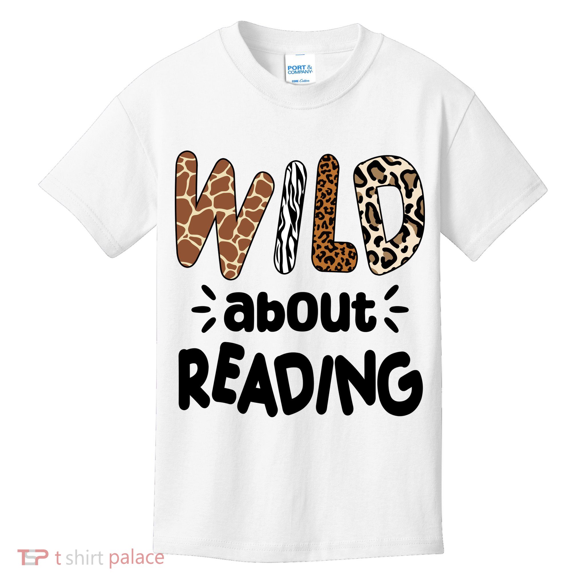 Wild About Reading Animal Print Kids T-Shirt