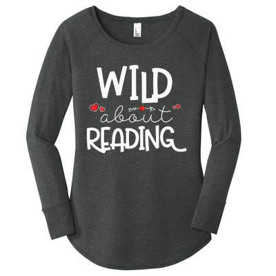 Wild About Reading With Heart Reading Books And Bookworm Women's Perfect Tri Tunic Long Sleeve Shirt