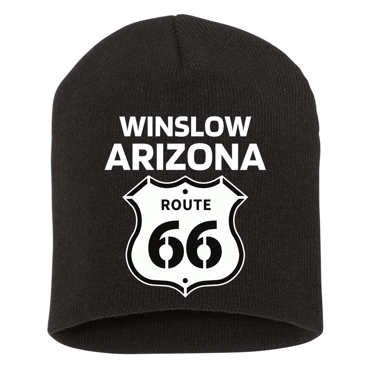 Winslow Arizona Route 66 Short Acrylic Beanie