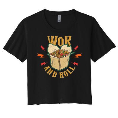 Wok And Roll Women's Crop Top Tee