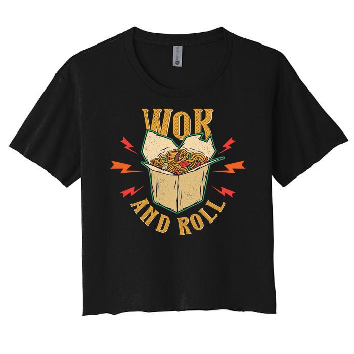 Wok And Roll Women's Crop Top Tee