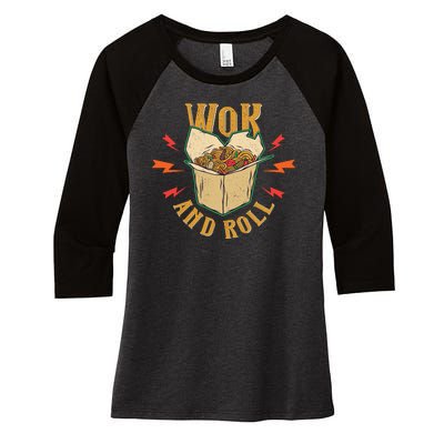 Wok And Roll Women's Tri-Blend 3/4-Sleeve Raglan Shirt