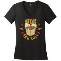 Wok And Roll Women's V-Neck T-Shirt