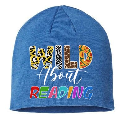 Wild About Reading Reading Books And Bookworm Library Day Gift Sustainable Beanie