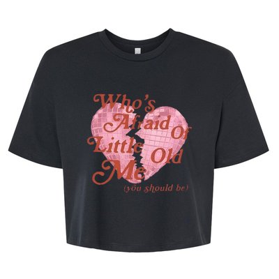 WhoS Afraid Retro Of Little Funny Old Me Heart Retro Music Bella+Canvas Jersey Crop Tee