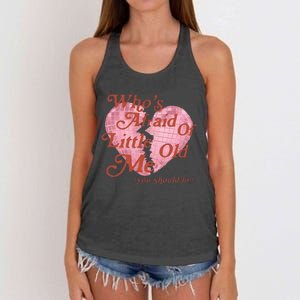 WhoS Afraid Retro Of Little Funny Old Me Heart Retro Music Women's Knotted Racerback Tank