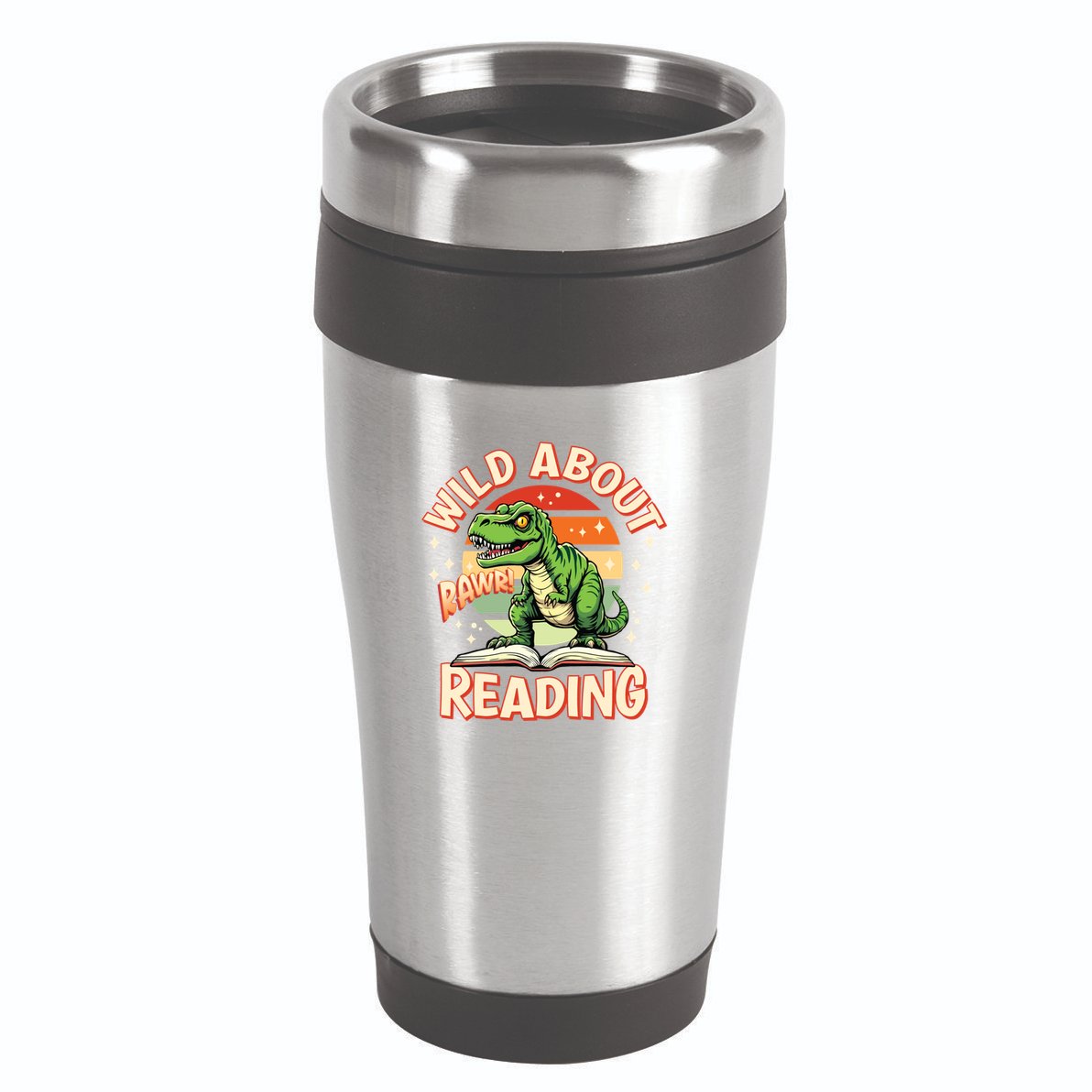 Wild About Reading T Rex Design For Teachers And Students Great Gift 16oz Travel Tumbler