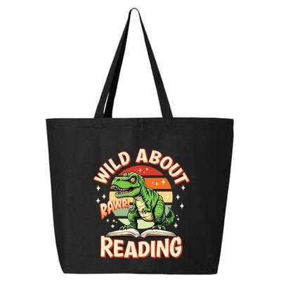 Wild About Reading T Rex Design For Teachers And Students Great Gift 25L Jumbo Tote