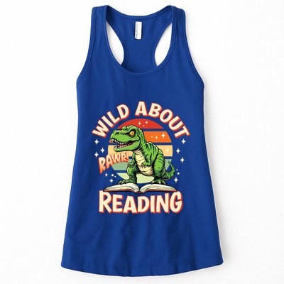 Wild About Reading T Rex Design For Teachers And Students Great Gift Womens Tank Top